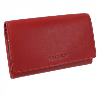 Červená listová kožená peňaženka so sponou BRANCO