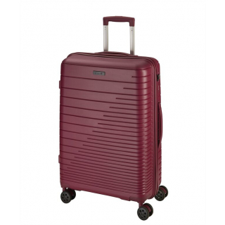 Veľký cestovný kufor D&N plastový, TSA zámok, burgundy
