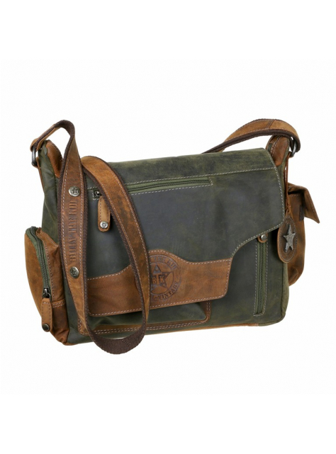 Olivová brašňa - kožená taška na rameno GreenBurry 0851-30 - All4Men.sk