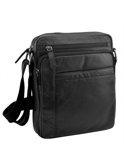 Pánska crossbody taška z NAPPA kože MERCUCIO 28x22, čierna  - All4Men.sk